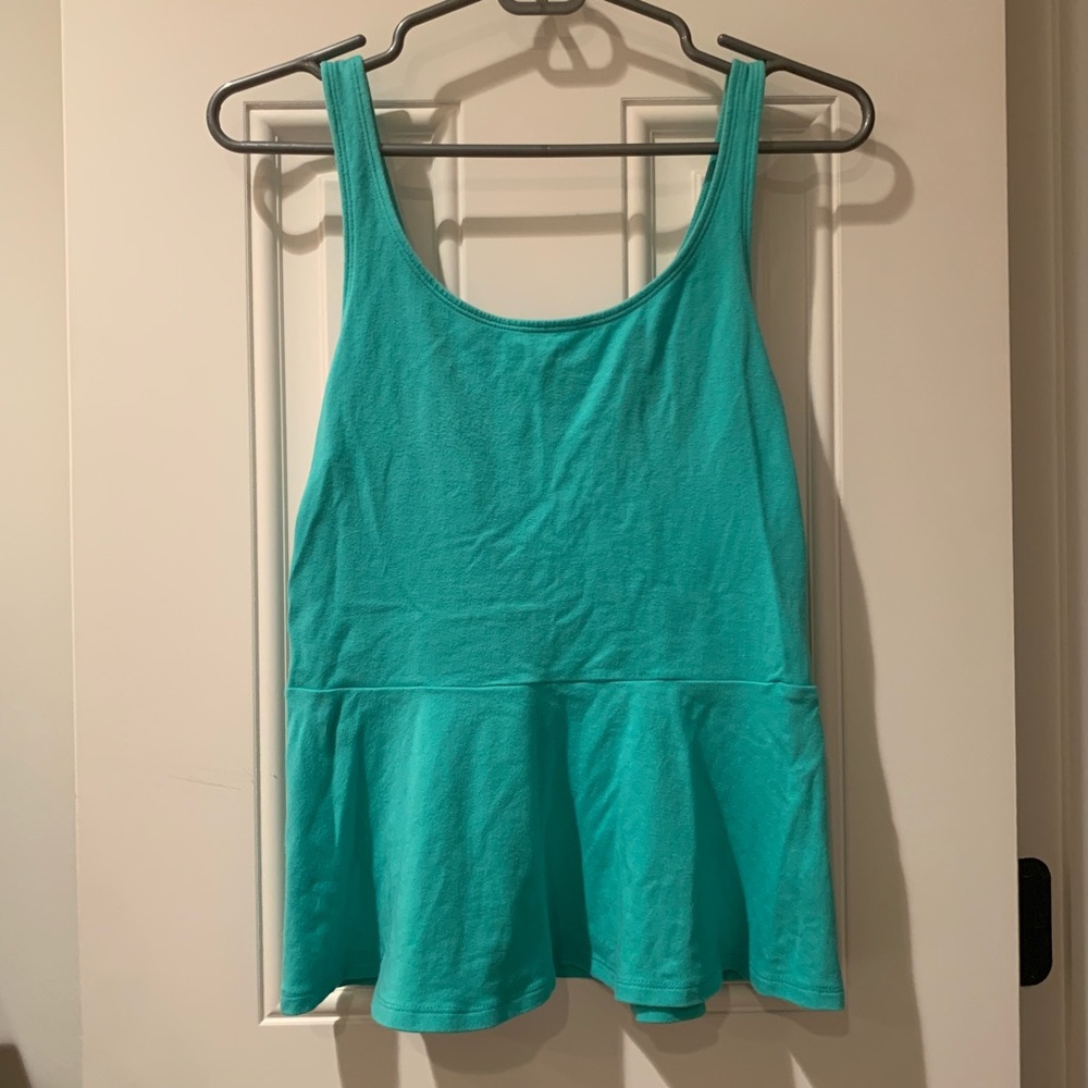 Express Peplum Teal Tank